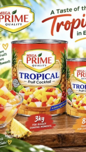 Mega Prime Tropical Fruit Cocktail in Extra Light Syrup 3kg and 822g