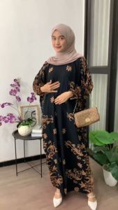 Gamis Kaftan Jessiea Super Jumbo LD 160 Bisui Friendly Resleting depan Rayon Tebal Lengan Karet Smok motif Terbaru Bisa COD