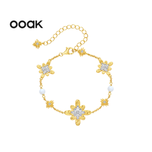 Sunset Firework White Mother-of-Pearl Carved Handchain