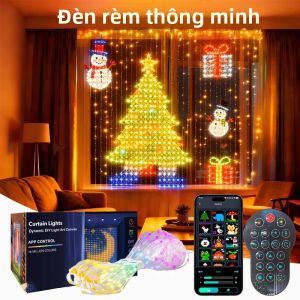 Đèn Rèm LED Thông Minh 9.8Ft X 9.8Ft 400 Đèn LED Sử Dụng Nguồn USB Điều Khiển Bằng Ứng Dụng & Điều Khiển Từ Xa Đèn Dây Trang Trí Trong Nhà Cho Giáng Sinh