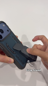 Skinarma Phantom Mag-Charge iPhone 18 Pro / Pro Max Phone Case with Grip-Stand Leatherette Back Exterior