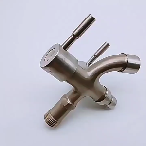Vòi Nước Inox 304 Đen Bóng 2 Đầu Ra – Dùng Cho Máy Giặt Vòi Rửa Sân Vườn – Chống Rỉ Dễ Lắp Đặt