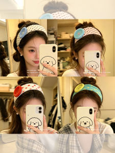 NING ZHOU | Polka Dot Sweat-absorbent Wide Headband