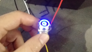 Công Tắc LED logo POWER cho xe 12-24V chống nước có đèn LED kèm chui ra 5 chân lỗ khoét 16mm
