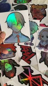 Stiker Hologram Shoto Todoroki ukuran 8 cm