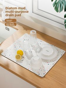 Dehub | Kitchen Drain Pad Slip-Resistant Mat Silica Mud Absorbent Mat Heat-Resistant Mat