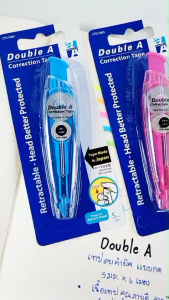 Double A เทปลบ เทปลบคำผิด แบบกด ขนาด 6 มม. x 5 ม. คละสี