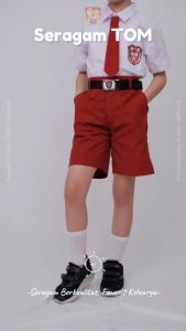 Seragam TOM - Celana SD Pendek Karet Merah