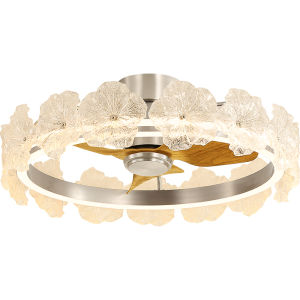 FANZHEN | Silent Petal-shaped Crystal Concealed Ceiling Fan Light