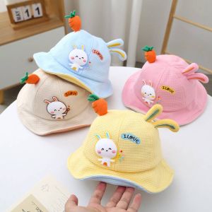 👉หมวกเด็ก 2เดือน-18เดือน รอบหัว:46-48 cm. หมวกบักเก็ตติดตุ๊กตากระต่าย【HALOLO】