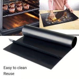 Non-stick reusable oven mat easy-clean fiberglass baking accessory suitable for electric ovens gas stoves toasters and grill