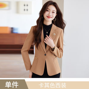 Pink Slim Fit Womens Spring Autumn Casual Fashion Korean Style Waist-Cinching Suit Jacket Classic Long Sleeve Button up