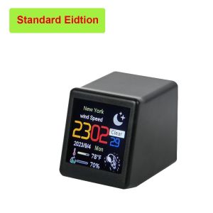 Smart Weather Clock WIFI Weather Station for Accurate Forecasts and Bitcoin Monitoring Creative Digital Ornaments for Desktop