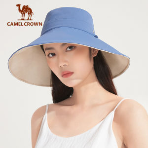CAMELCROWN Anti-ultraviolet Sunshade Sun Hat Womens Summer Face-covering Fisherman Hat Big Head Circumference