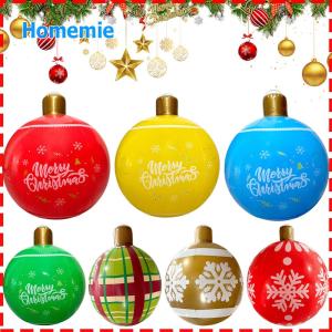 60cm Big Christmas Balls PVC Inflatable Plastic Balls Giant Christmas Tree Balls Toys for Home Christmas Decorations