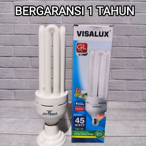 LAMPU VISALUX 45W 45 WATT 4U BOHLAM HEMAT ENERGY CFL GL PLC LHE CAHAYA PUTIH SNI GARANSI 1 TAHUN