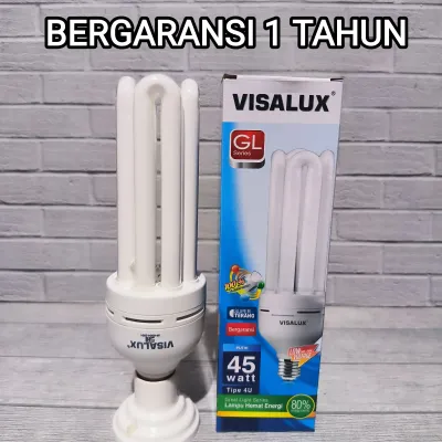 LAMPU VISALUX 45W 45 WATT 4U BOHLAM HEMAT ENERGY CFL GL PLC LHE CAHAYA PUTIH SNI GARANSI 1 TAHUN