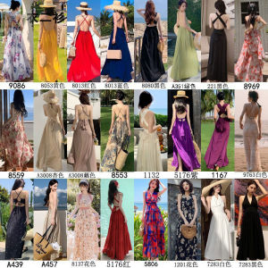 ชุดเดรสยาวคอวีแขนกุดเอวสูงสไตล์โบฮีเมียนสำหรับผู้หญิงในช่วงฤดูร้อน ชุดเดรสยาวชายหาดสไตล์ชาติพันธุ์ ชุดเดรสเกาะอกสำหรับการท่องเที่ยวในฤดูร้อน