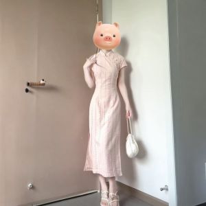 CHANGTONG | Chinese Style Cheongsam Dress Unique Side Slit Fitted Skirt