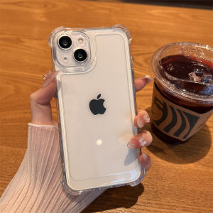 Luxury Hard Clear Case For iPhone 11/XR 15 16 Pro Max 12 13 14 Pro Max iPhone 8 7 6 6s Plus 7 Plus 8 Plus 15 14 Plus SE 2020 X XS Max Phone Case Transparent Four Corners Thickened Shockproof Anti-fall Clear Phone Casing Simple Silicone Phone Cover