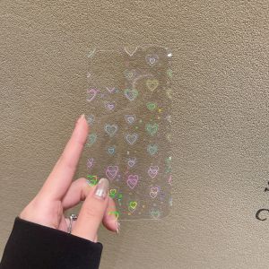 Transparent Heart Shaped DIY Sticker Back Card for OPPO Phone Reno12/11 A91/A93/A95/A93 Findx7pro Acrylic Protective Cover Shell
