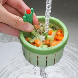 Makery Kitchen Sink Drain Strainer Anti-clogging Food Waste Catcher Sink Drain Basket Cactus Design