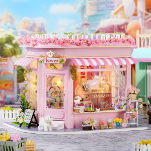 บ้านตุ๊กตามินิ DIY ชุดเล็ก 3D ปริศนาประกอบอาคารของเล่นบ้านตกแต่งห้องนอนด้วยเฟอร์นิเจอร์ไม้ Craf ตุ๊กตา