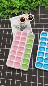 Khay làm đá viên đáy silicon 14 ô cực dễ lấy có nắp đậy - Khay trữ đông đồ ăn dặm cho mẹ và bé - Khay làm đá thông minh