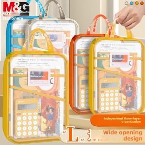 M&G | Subject Classification Large Capacity Transparent Mesh File Bag for Students