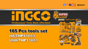 INGCO 20V 66NM CORDLESS IMPACT DRILL SET | 165 ACCESSORIES | HKTHP11651