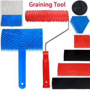 5/6Pcs Rubber Roller Brush Painting Tools Wood Graining Wall Painting  for Home Wall Floor Decor Art Embossing DIY Graining