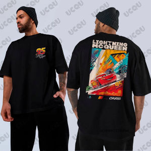 Lightning McQueen Cars 95 Graphic Print T-shirt For Men Summer Vintage Short Sleeve Cotton Tees Casual Streetwear Couples Tops