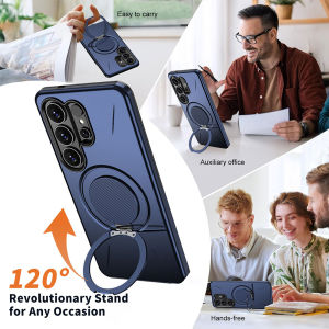 360 Spin Magnetic Stand [ Military Grade Drop Protection] Compatible with MagSafe Shockproof Case for Samsung Galaxy S26 UltraS26 PlusS25 UltraS25 EdgeS25 FES24 UltraS24 FeS23 UltraA57A37A7A07A56A36A16A26