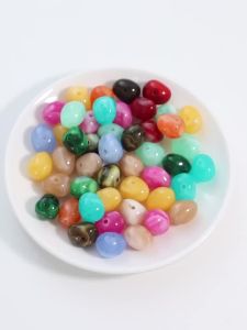 20pcs/lot Irregular Shape Acrylic Beads Colorful Loose Spacer Oval Beads For DIY Fashion Bracelet Phone Chain Making Accessories