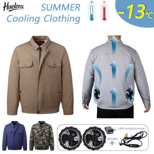 Summer Men Outdoor Fan Work Jacket Cooling Air Conditioning Clothes Breathable Fishing Fan Clothing Labor Protection Clothes
