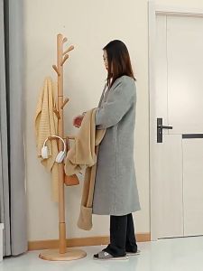 Bedroom Hanger Floor Drying Rack Balcony Drying Rack for Clothes Clothes Hanging Rack Strong Wood Structure Laundry Rack coat Hat rack