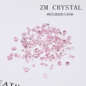 เพชร Zirconia ใหม่ ประดับเล็บ 3 มิติ ประดับเพชร ทรงตัดพิเศษ สีชมพู ใส ประดับเล็บ 25 ชิ้น สำหรับผู้หญิง