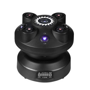 LED Moving Head Red Blue Star Laser Light Effect Dj Light Roto Beam Stage Lights 2 GOBOs DMX 512 11CH Sound Active for Bar Disco Party Stage Lighting