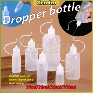 ZEO 10ml 20ml 50ml 100ml PE Plastic Squeezable Dropper Bottle Needle Oil Bottles