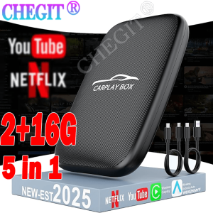 5 in 1 Carplay Smart Ai Box Android Auto Wireless Carplay Adapter Carplay Car Multimedia Player Auto Connect for YouTube Netflix