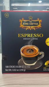 Date 11/27  Cà Phê Hòa Tan Đen ESPRESSO King Coffee 250g Hộp 100 Gói