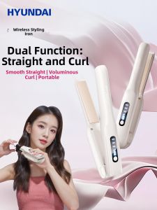 Hyundai | 2-in-1 Cordless Ionic Straightener and Curling Wand 37W