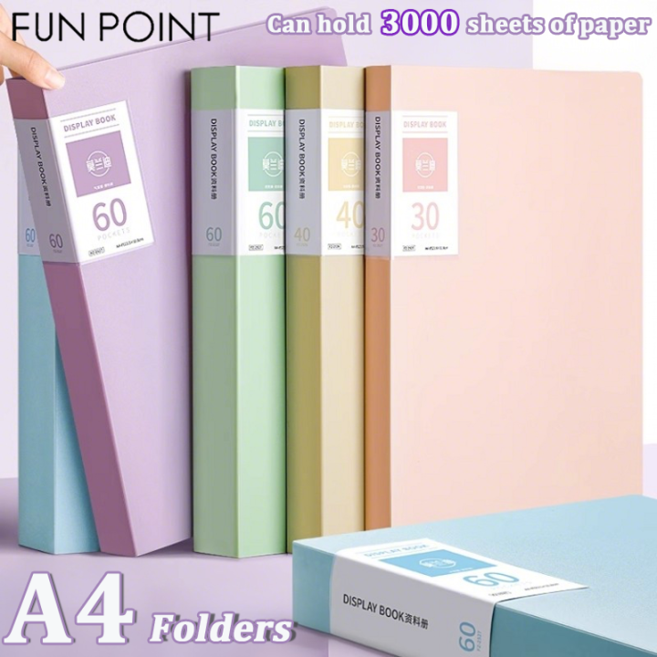 FUN POINT Clear Book A4 Folder Expanding File Folder Paper Storage ...