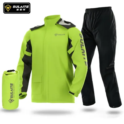SULAITE Motorcycle Raincoat Suit Men Outdoor Waterproof Rainwear Shoes Cover Ultrathin Rain Coat Cycling Fishing Climbing Jacket