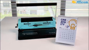 Officom 6 in 1 Wire & Spiral Dual-purpose Binding Machine OC-W12D Blue 3:1 Binder Ring + Cover Set