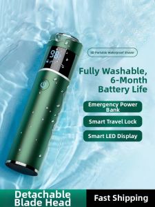 Portable Electric Shaver 2025 New Model Single Head Mini Beard Trimmer for Men Wireless Charging LED Display Stainless Steel Blade