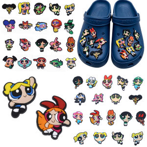 18-100pcs Potdemiel Cartoon Flying Girl Series PVC Shoes Accessories Fit with Hole Wristbands DIY Shoe Decorations Buckle Gifts