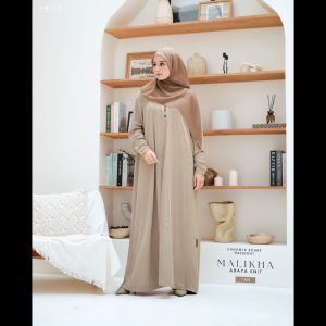 Malikha Abaya Knit Dress - Adem Stretchy Nursing & Wudhu Friendly Saku Praktis - 5 Pilihan Warna