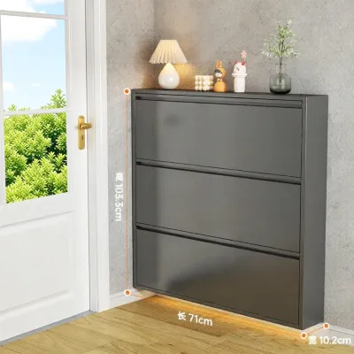 DIBIOU | Space-saving Narrow but Large Capacity Metal Shoe Cabinet