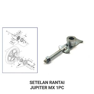 Setelan Rantai Jupiter MX (Harga Per 1 PCS) - Stelan Rante Anting Anting Chain Adjuster + Plat Yamaha Jupiter MX 135 Lama Old